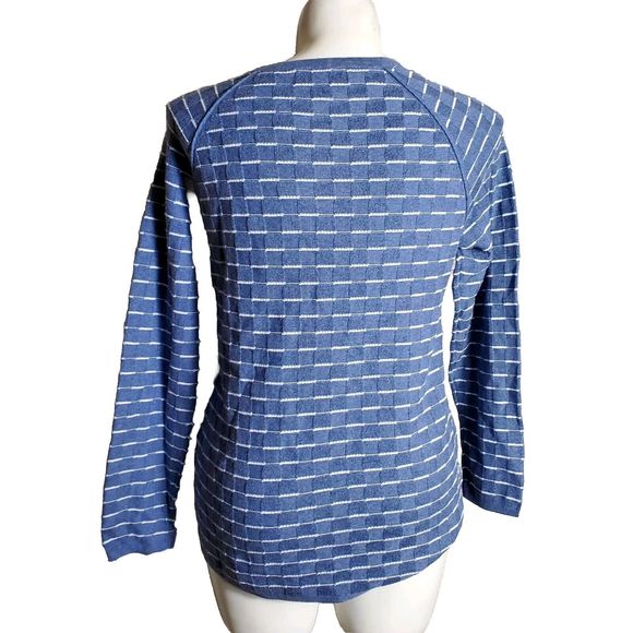 MSRP $40 Karen Scott Cotton Boxstitched Curved-Hem Combo Blue Size L - Picture 3 of 7
